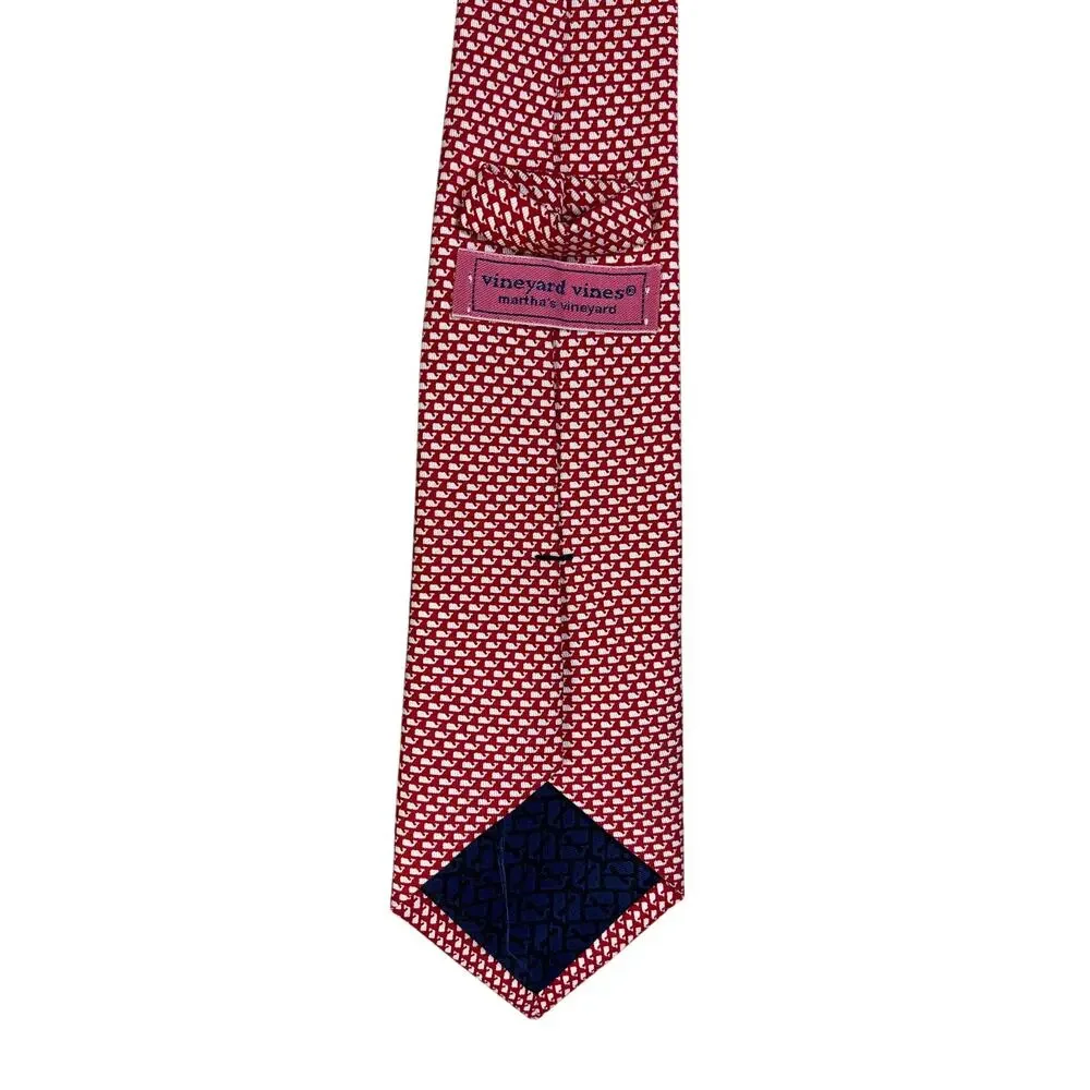 Vineyard Vines‎ Necktie Boys OS Red White Classic Preppy Whale Print